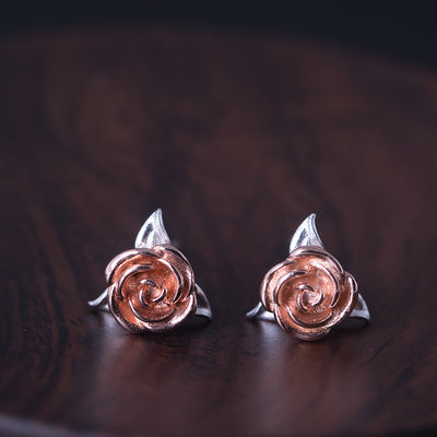 Creative jewelry rose earrings