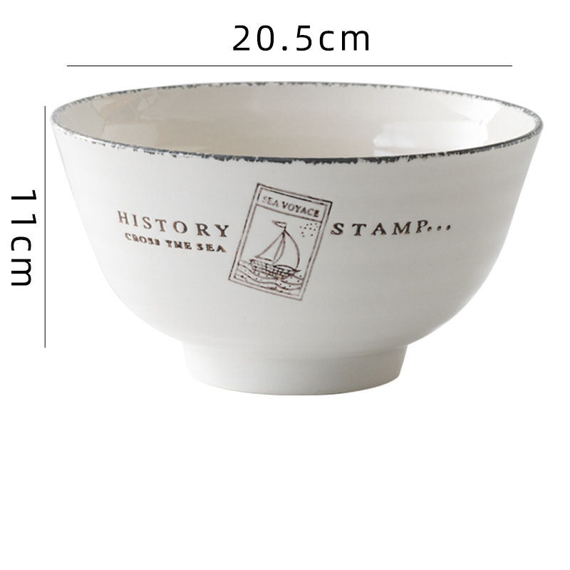 Creative And Simple Ceramic Round Noodle Bowl