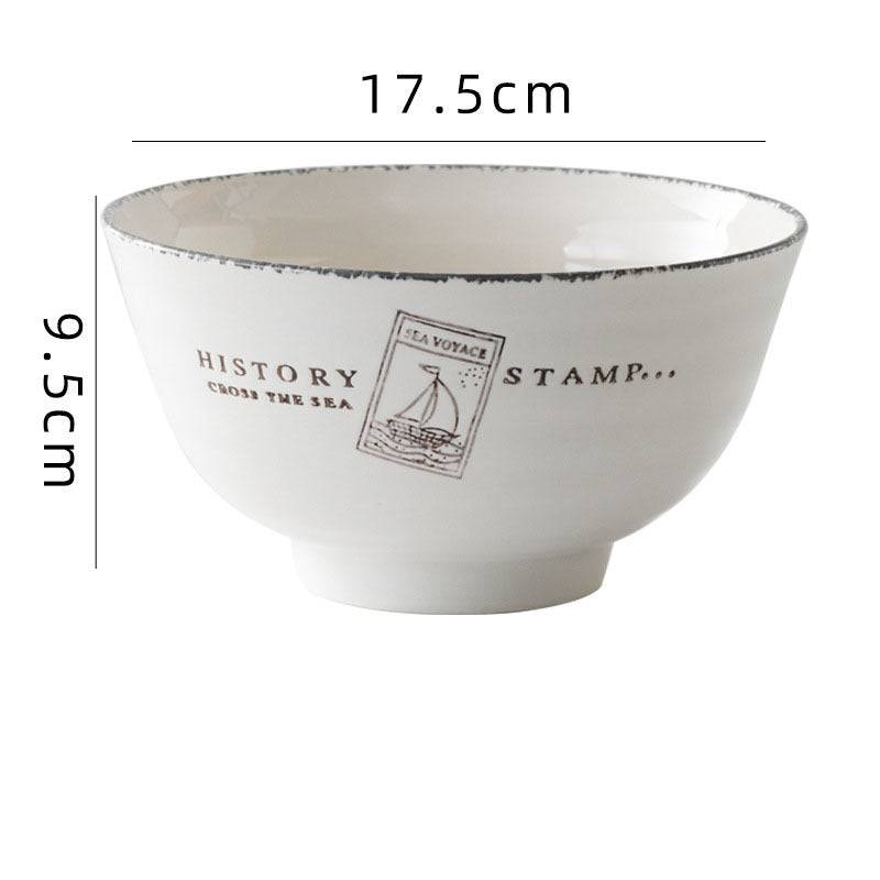 Creative And Simple Ceramic Round Noodle Bowl
