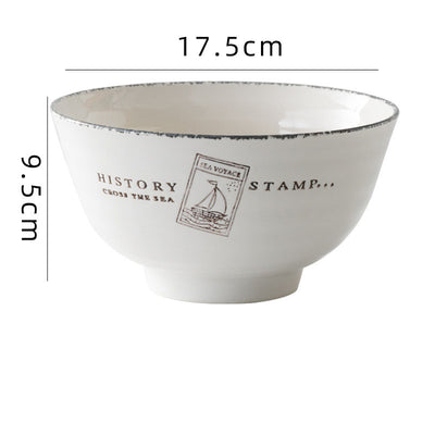 Creative And Simple Ceramic Round Noodle Bowl
