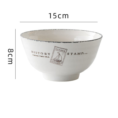 Creative And Simple Ceramic Round Noodle Bowl
