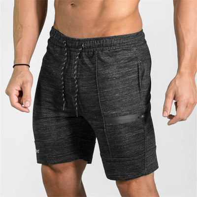 Summer Men's Gyms Shorts Bodybuilding Clothing Men Fitness Zipper Pathwork Workout Cotton Shorts
