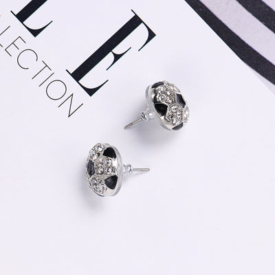 Football rhinestone ear studs