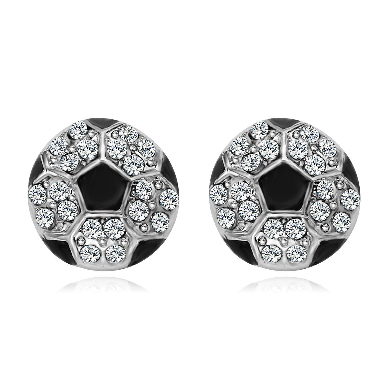 Football rhinestone ear studs