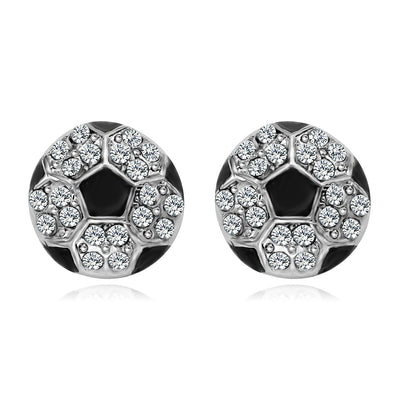Football rhinestone ear studs