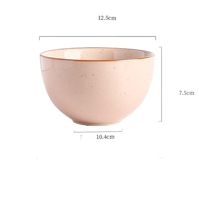 Inky Glaze Vintage Ceramic Rice Bowl
