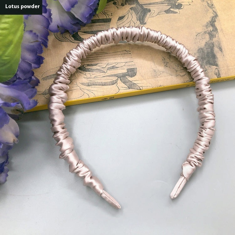 Silkworm Silk Screen Red Hair Accessories Face Washing Thin Edges Hair Band