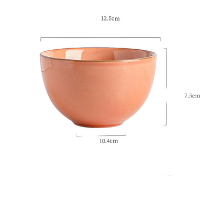 Inky Glaze Vintage Ceramic Rice Bowl