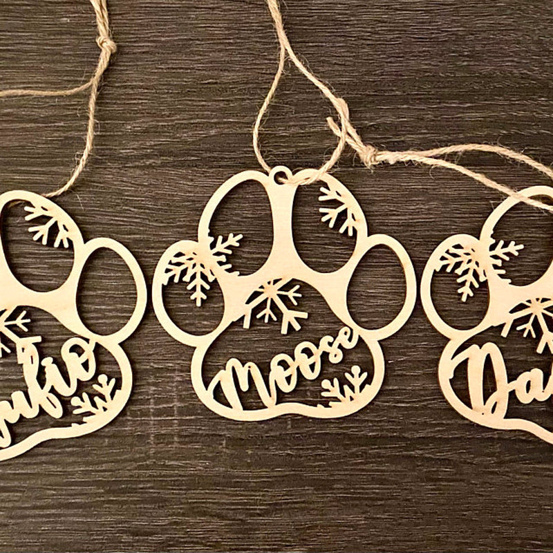Creative Personalized Dog Name Pet Dog Paw Christmas Decorations