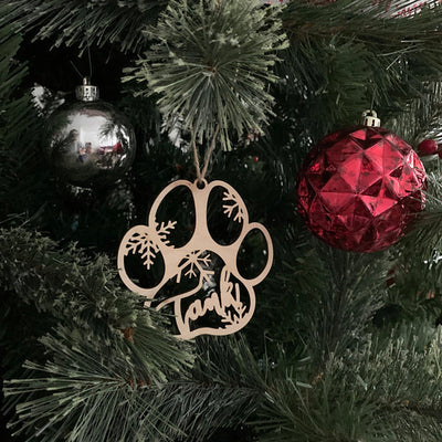 Creative Personalized Dog Name Pet Dog Paw Christmas Decorations
