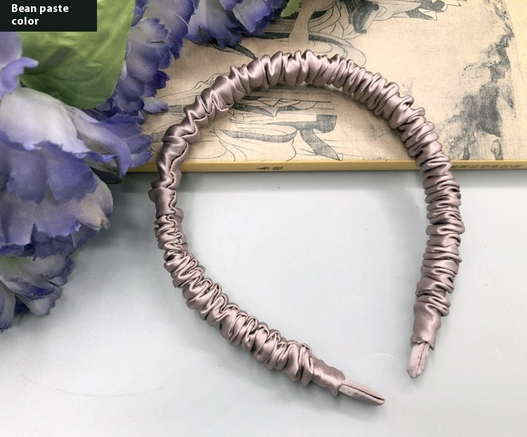 Silkworm Silk Screen Red Hair Accessories Face Washing Thin Edges Hair Band